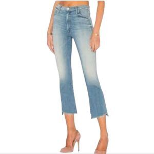 MOTHER Superior Jeans Insider Crop Two Step Fray When Sparks Fly Light Blue 29